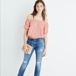 Madewell Dusty Pink Off the Shoulder Top Size S